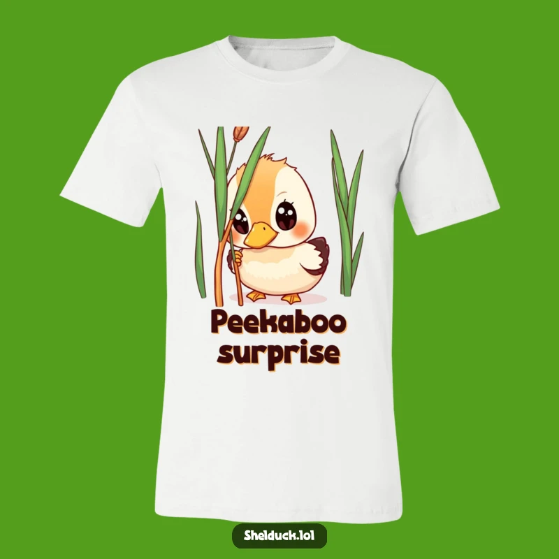Funny Shelduck Peeking Tee - Wide-Eyed Bird Shirt, Hilarious Gift