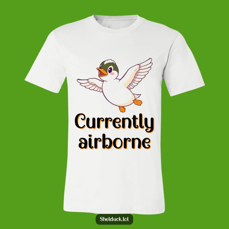 Funny Shelduck Soaring T-Shirt - Comical Bird Flying Gift Idea
