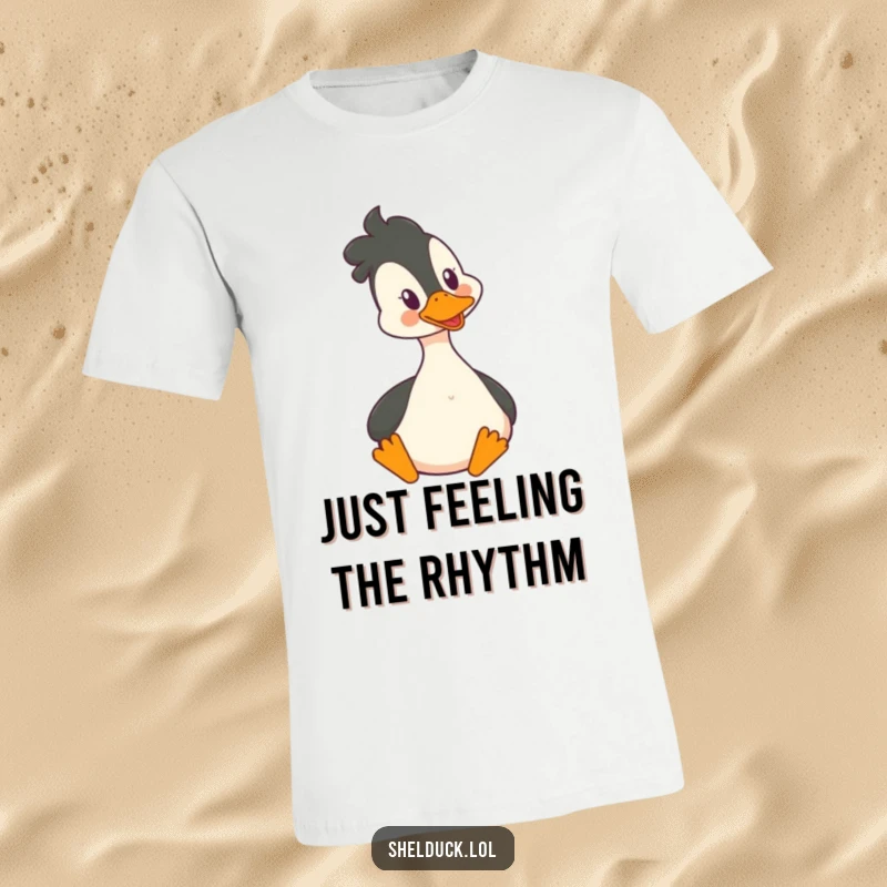 Funny Shelduck T-Shirt: A shelduck humorously bobbing its head with infectious joy and a happy demeanor.