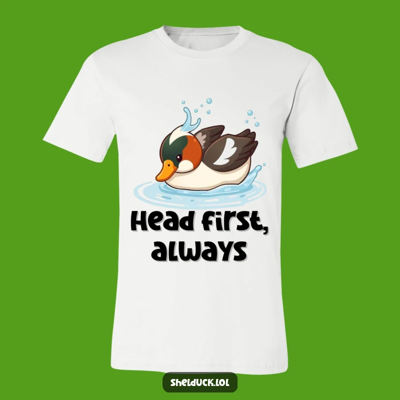 Funny Shelduck Diving T-Shirt - Splashy Humor Gift for Bird Watchers