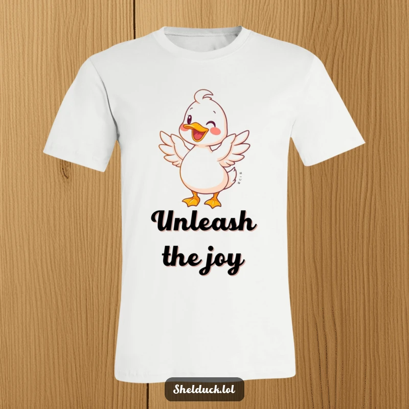 Funny Shelduck T-Shirt: A happy shelduck has its wings spread wide, expressing immense joy and freedom.