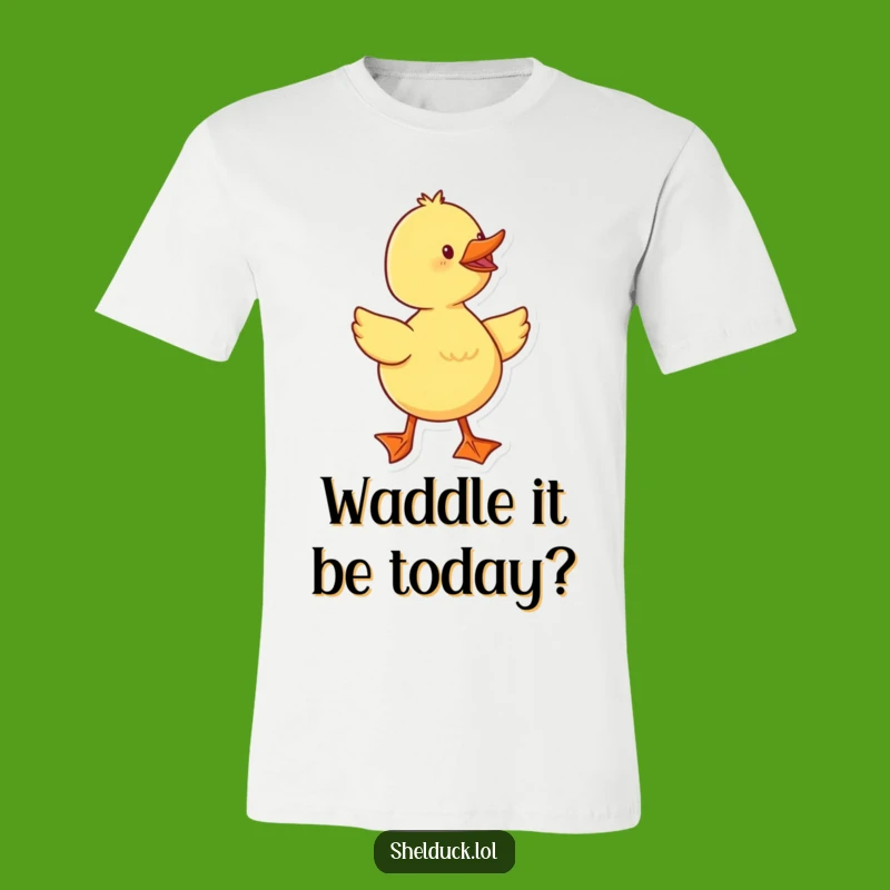 Funny Duckling T-Shirt: Cheerful Waddling Character With Webbed Feet Tee