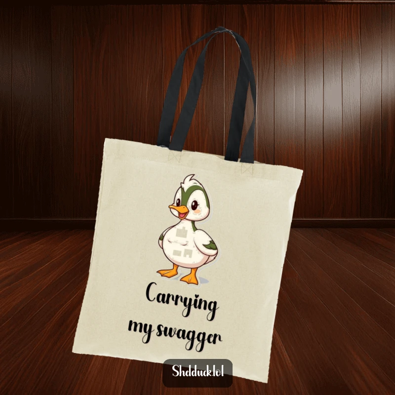 Funny Shelduck Tote Bag: A shelduck poses proudly with puffed chest, adding a bold and humorous touch to your carry.