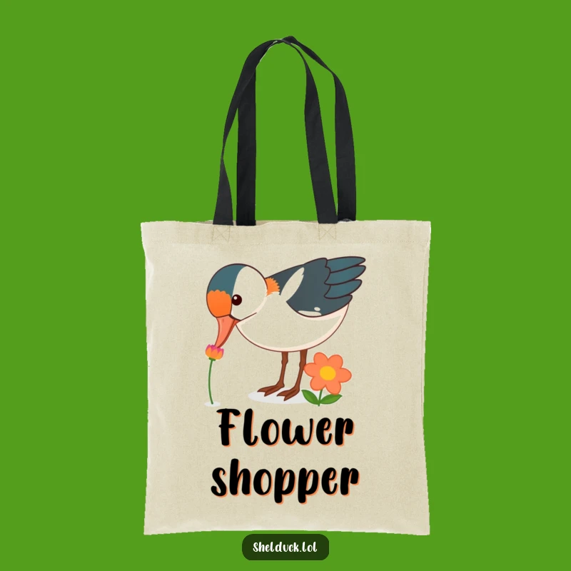 Funny Shelduck Flower Peck Tote Bag - Eco-Friendly Bird Carryall Gift
