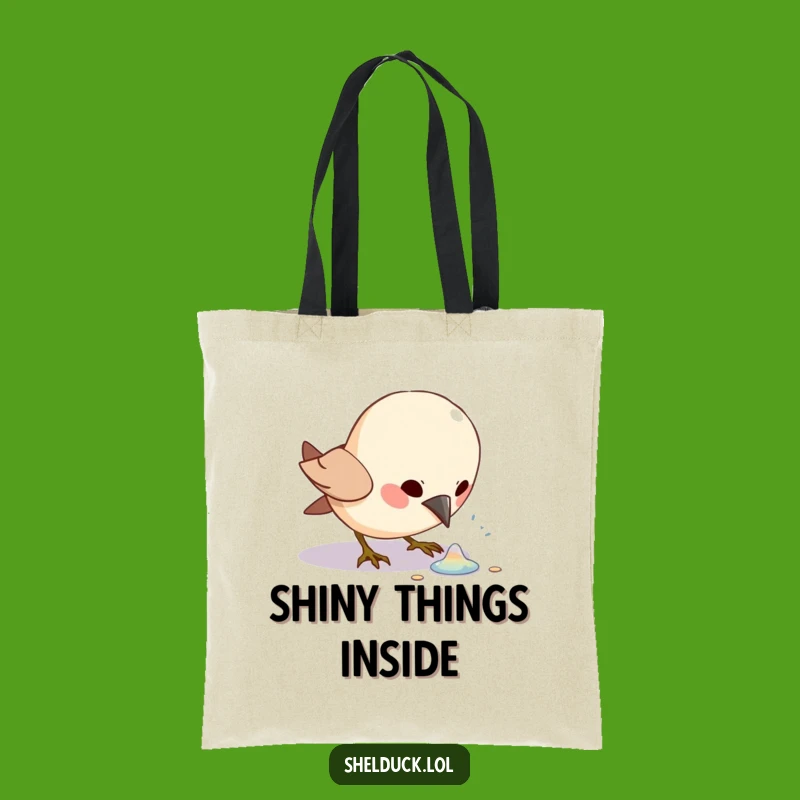 Funny Bird Pecking Tote Bag: Excited Character Shiny Finder Accessory Gift