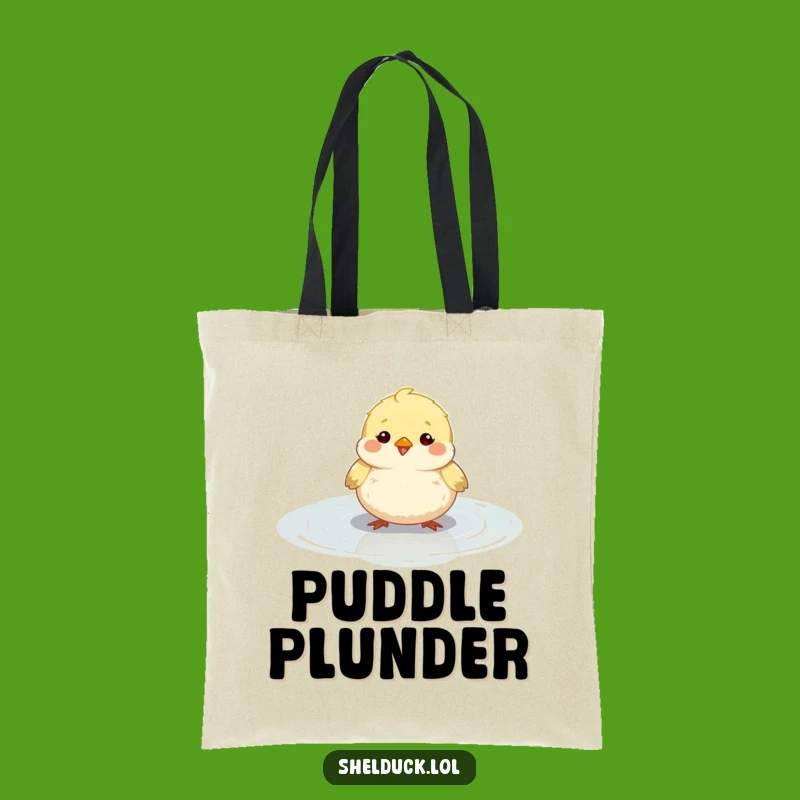 Funny Fluffy Bird Puddle Tote Bag - Cute Bird Carryall Gift