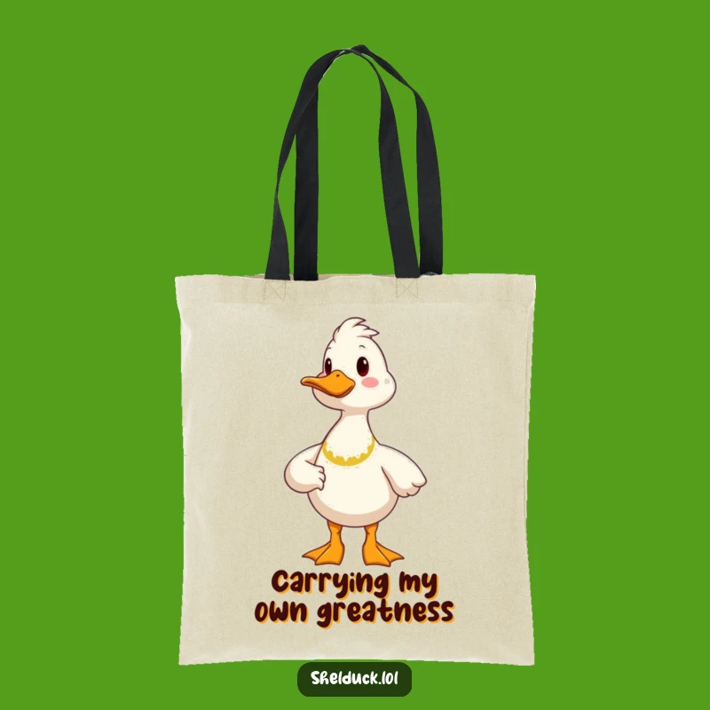 Funny Proud Shelduck Tote Bag: Cheerful Bird Proud Pose Carry-all, Eco Gift