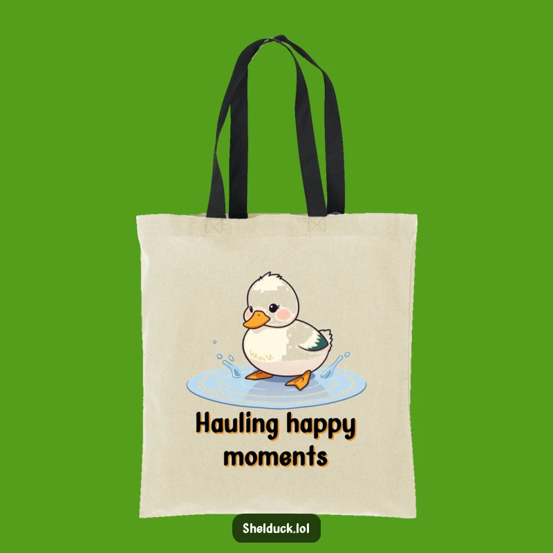 Funny Shelduck Splashing Tote Bag: Carry Your Puddle Fun Everywhere!