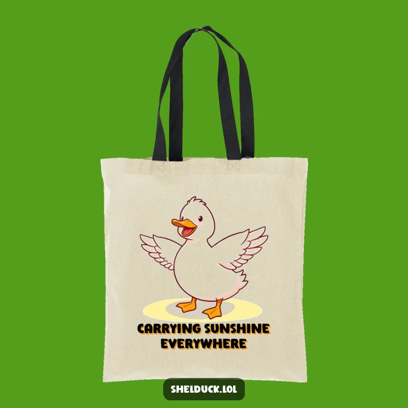 Funny Shelduck Sunshine Stretch Tote Bag: Cute Bird Art, Eco-Friendly Funny Gift