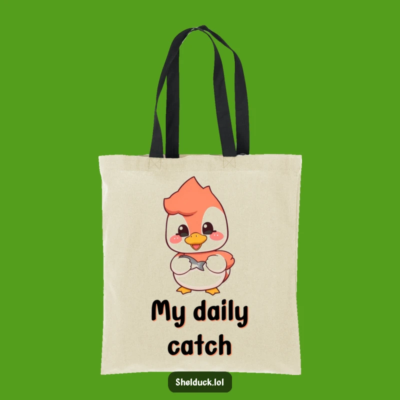 Funny Shelduck Fisherman Tote Bag - Durable Bird Catch Bag - Wonderful Funny Gift for Anglers