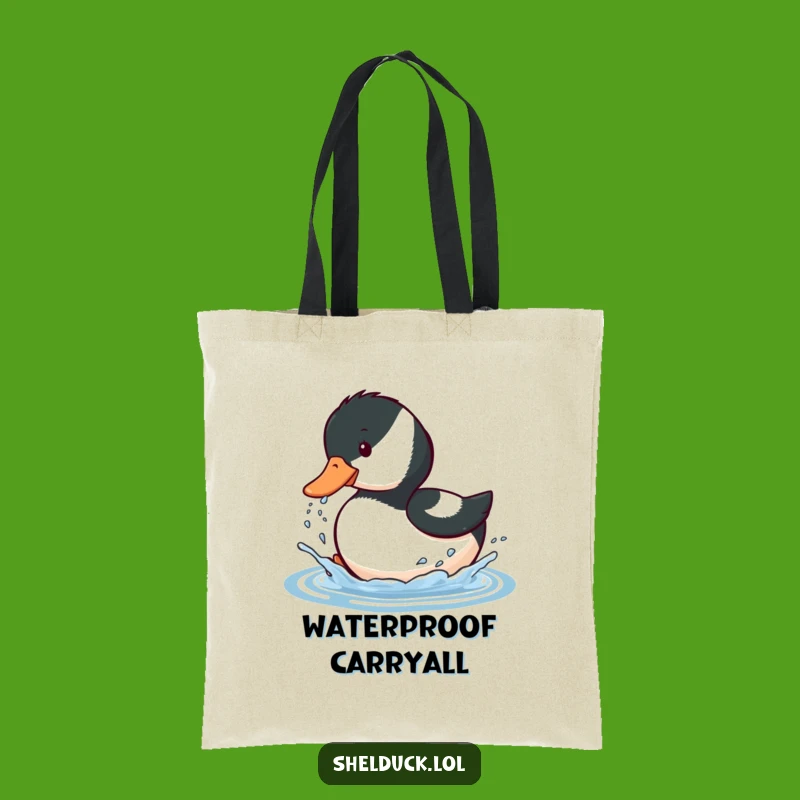 Funny Shelduck Splashing Tote Bag - Carry Your Playfulness Everywhere